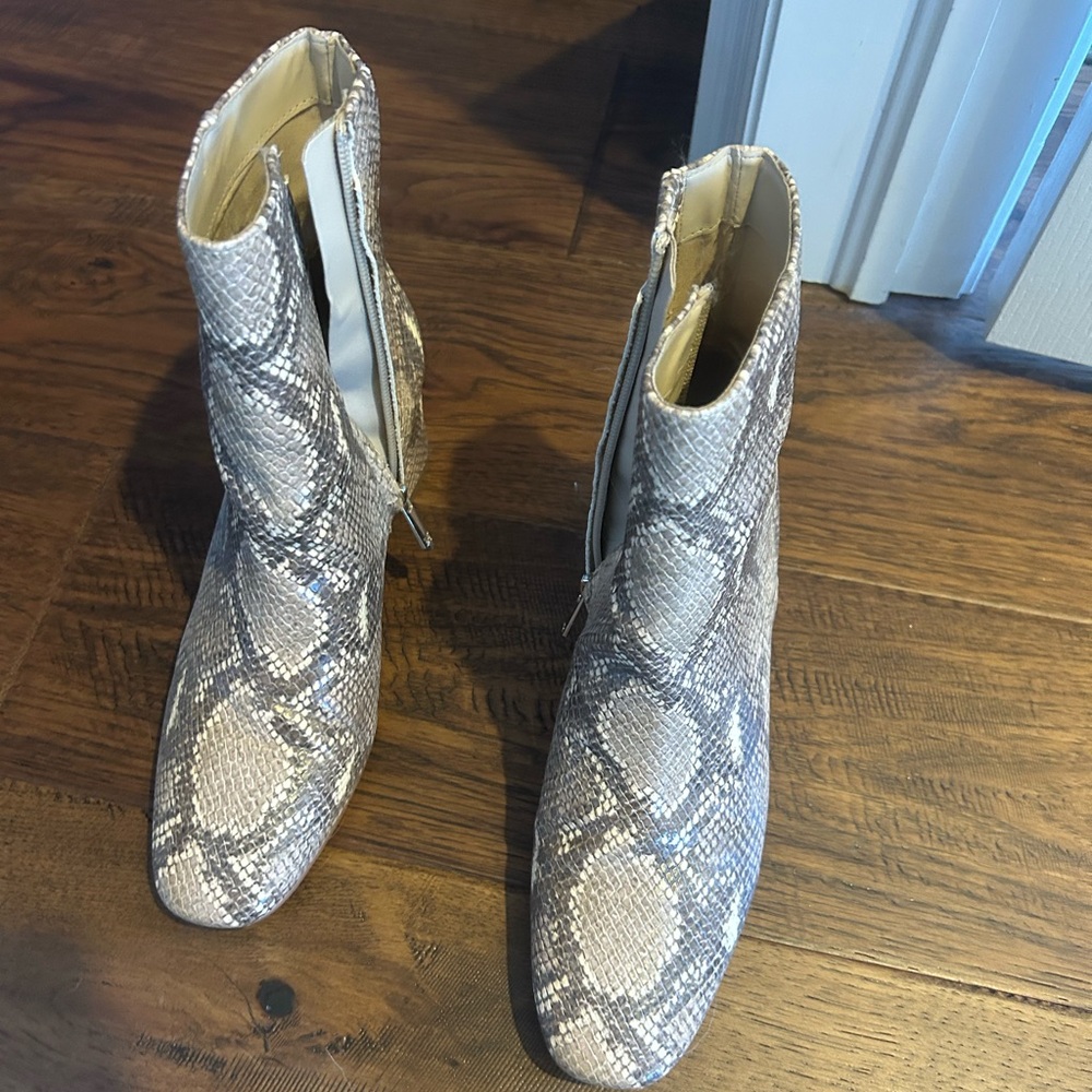 Sam Edelman Snake Print Ankle Boots